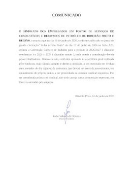 Comunicado Assembléia 2026