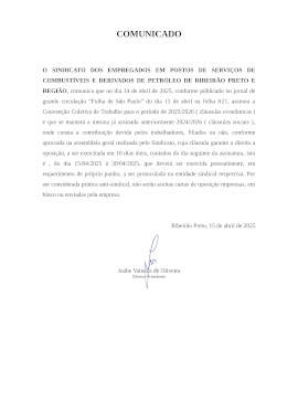 Comunicado Assembléia 2025